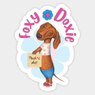 Foxie Doxie Dachshund Sticker